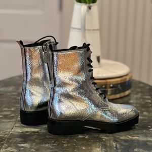 NWT - Michael Kors Collection Gita Boot - Silver Metallic - PERFECT Sz 8/38.5